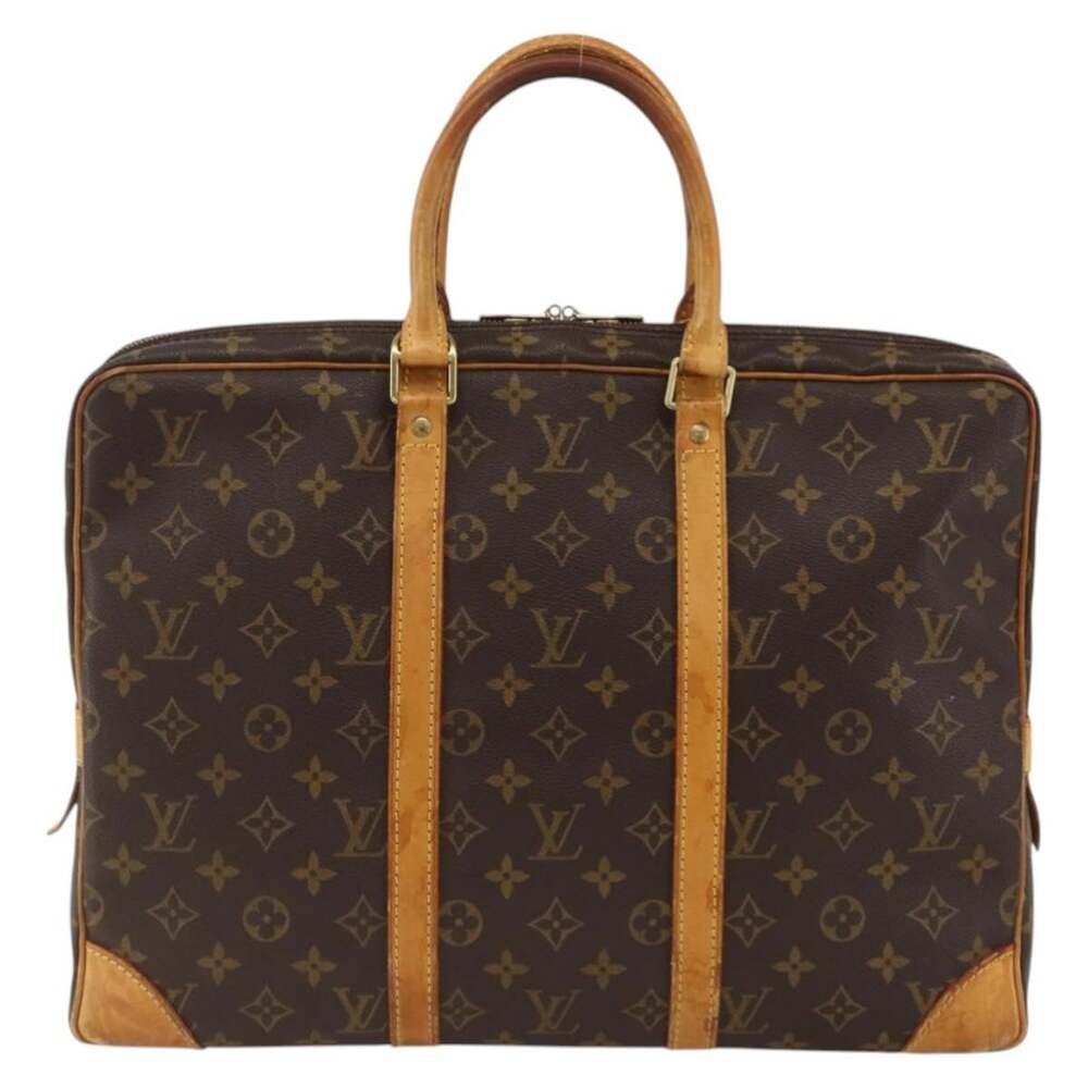 Louis Vuitton Monogram Porte Documents Voyage Business Bag Brown